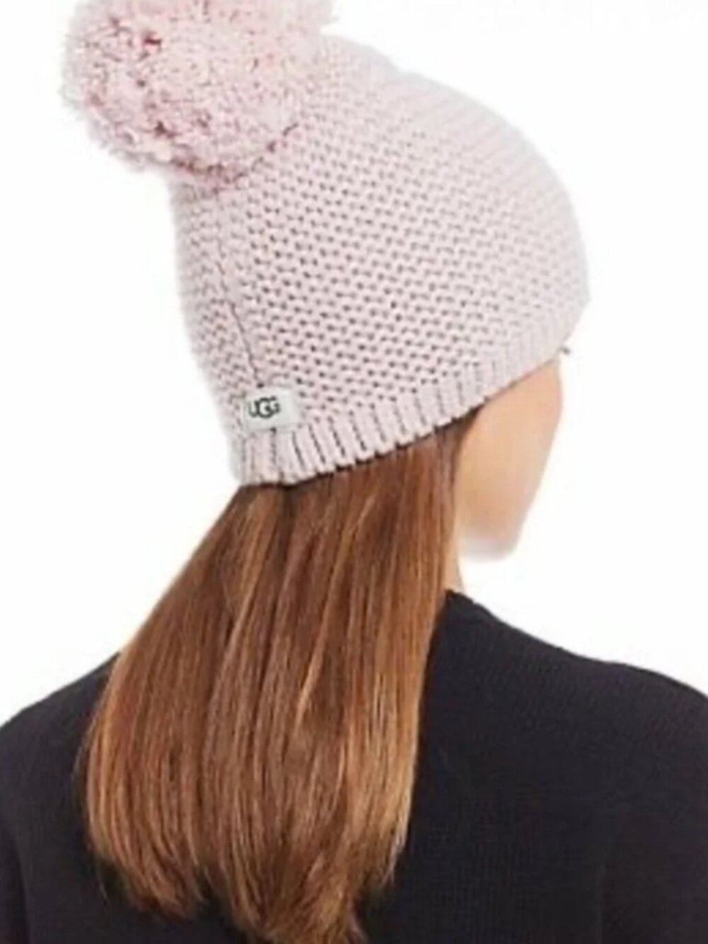 NWT UGG Pink Chunky Pom Beanie - Picture 2 of 3